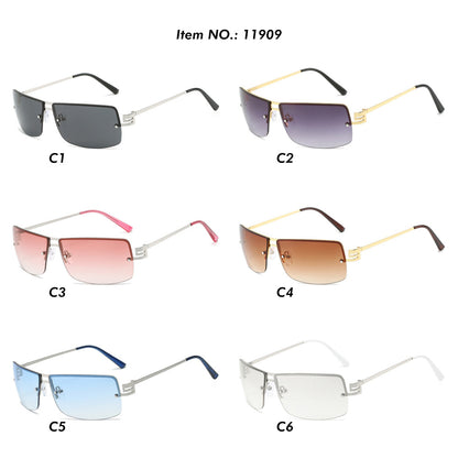 Retro Rectangle Rimless Tinted Sunglasses