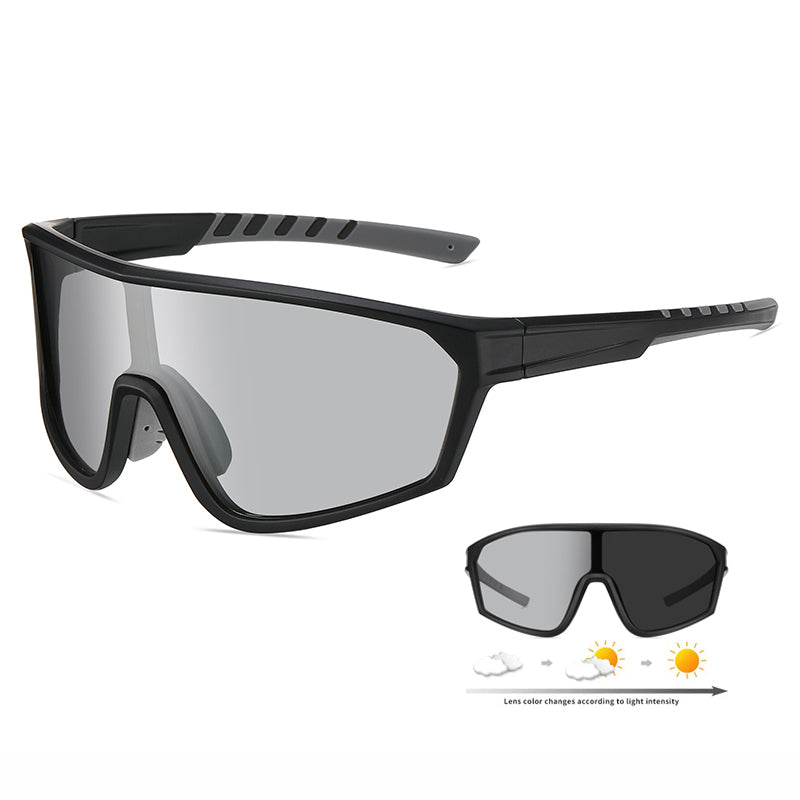 Men Flat Top Sports Outdoor Cycling Shield Goggle Mirror Sunglasses