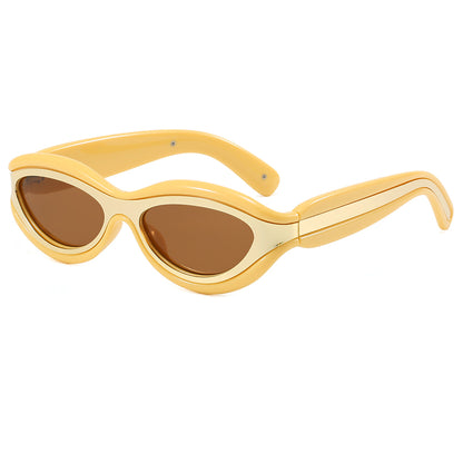 Y2K Vintage Oval Cat Eye Travel Shades Sunglasses