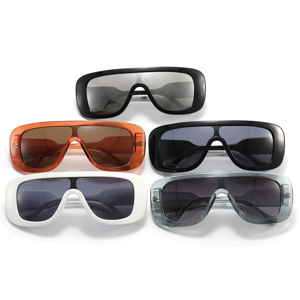 Flat Top One Piece Lens Sunglasses