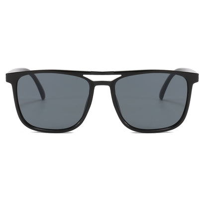 Double Bridge Flat Top Square Sunglasses