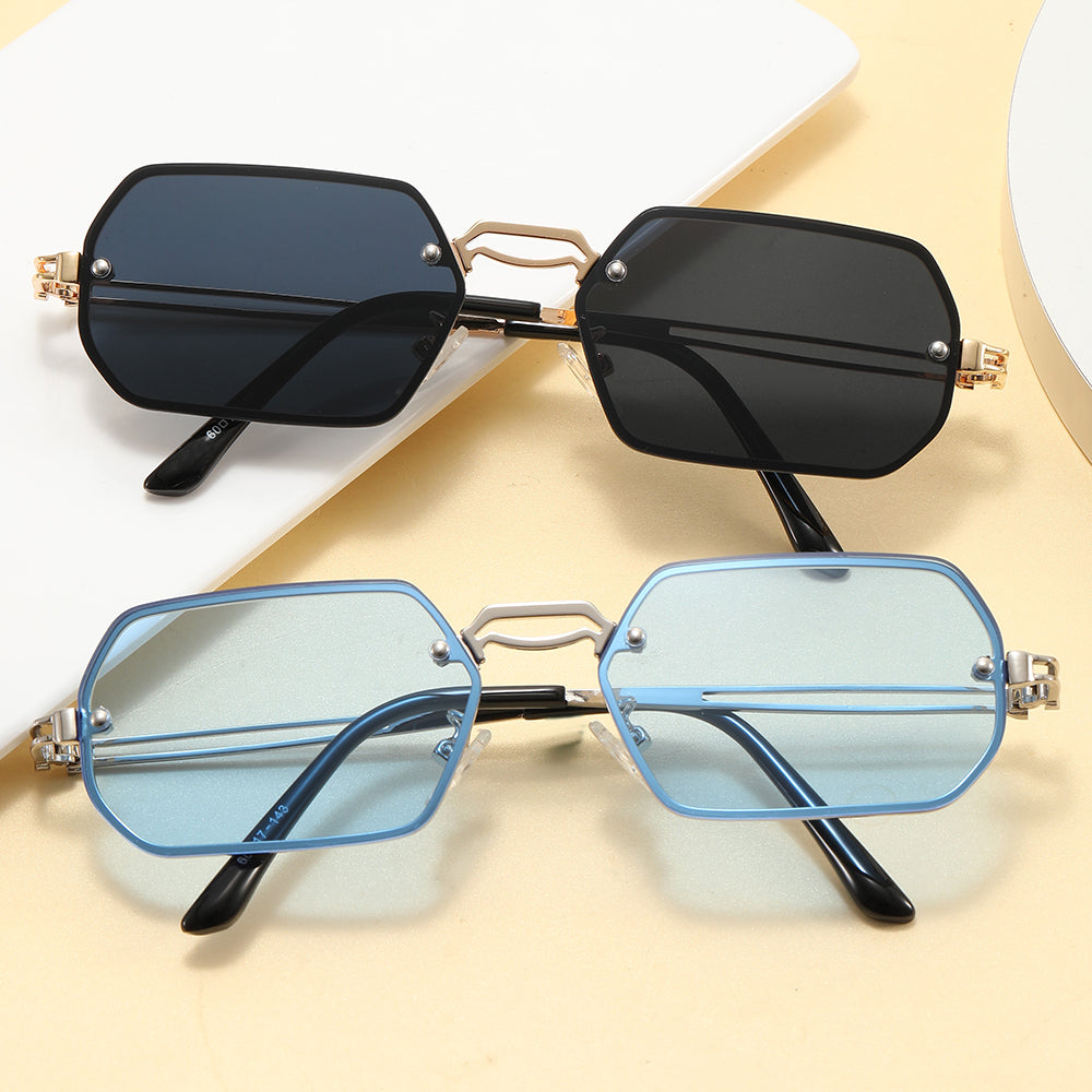 Polygon Metal Frame Sunglasses