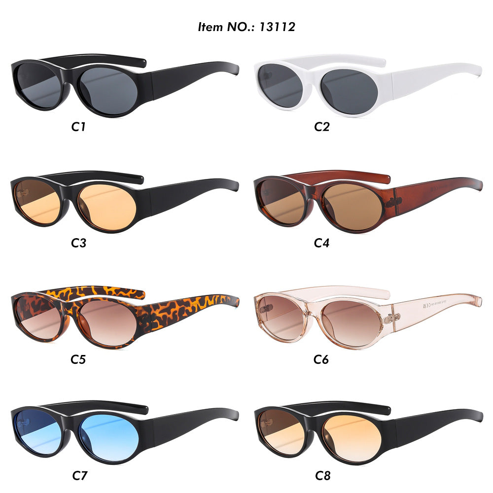 Retro Vintage Y2K Tinted Small Oval Cat Eye Sunglasses