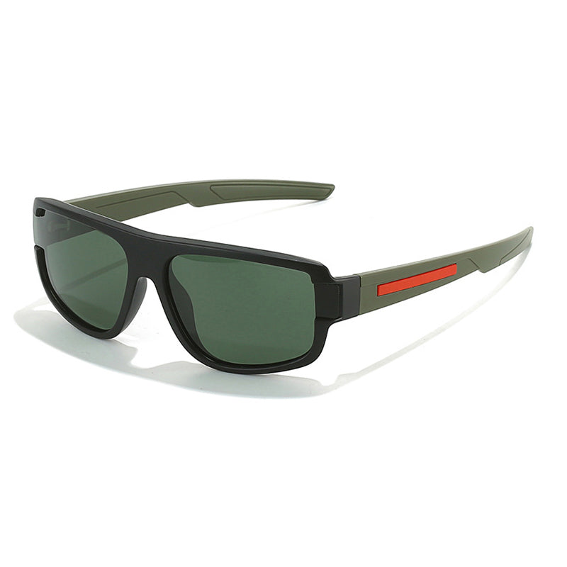 Men Flat Top Rectangular Sports Driving Sunglasses