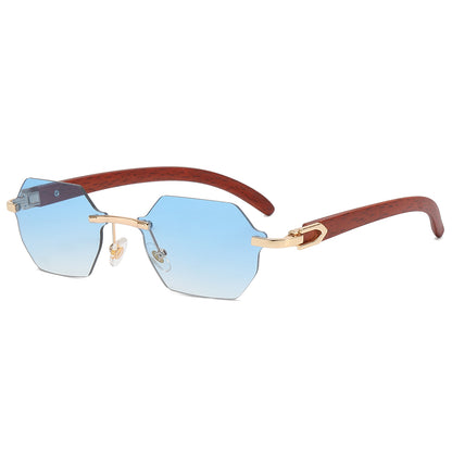 Retro Small Rectangle Rimless Sunglasses