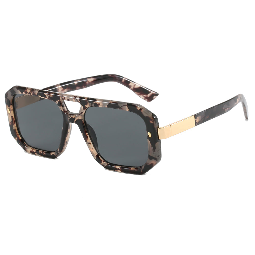 Polygon Flat Top Double Nose Bars Shades Sunglasses