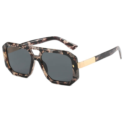 Polygon Flat Top Double Nose Bars Shades Sunglasses