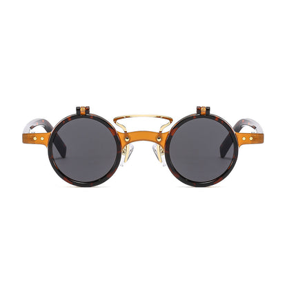 Retro Small Round Flip Up Sunglasses