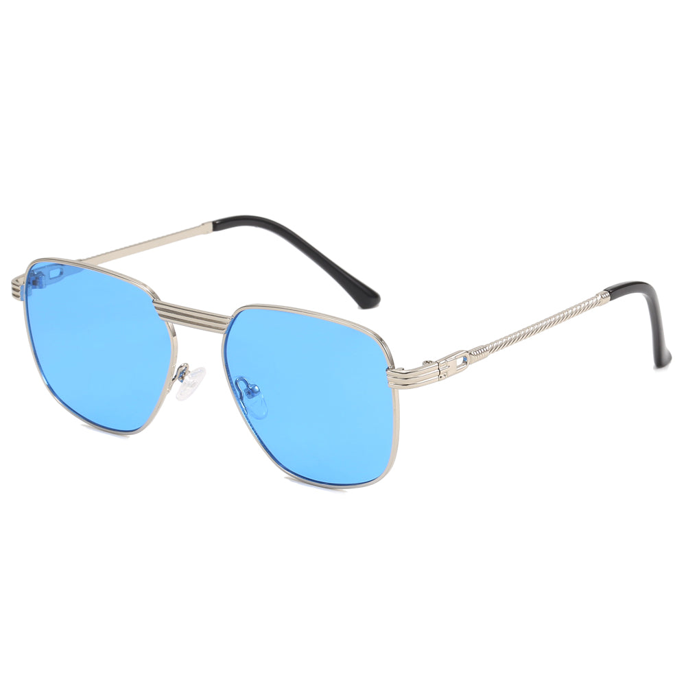 Retro Metal Frame Square UV400 Shades Sunglasses