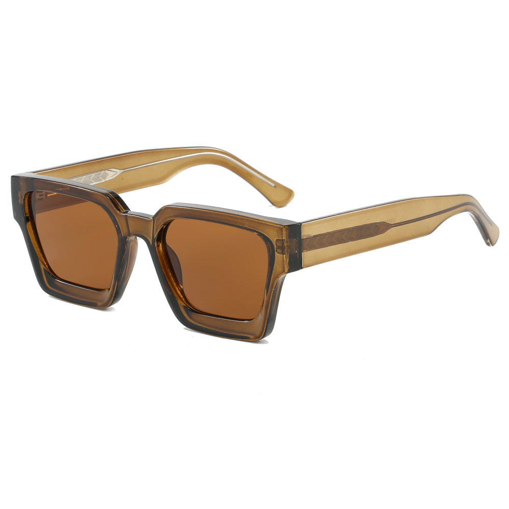 Classic Oversized Thick Square Reinforced Wire-Core Temples Sunglasses