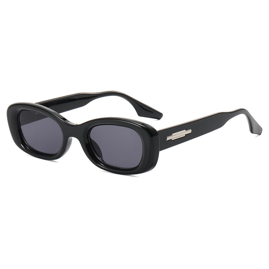 Retro Solid Plastic Small Rectangle Sunglasses