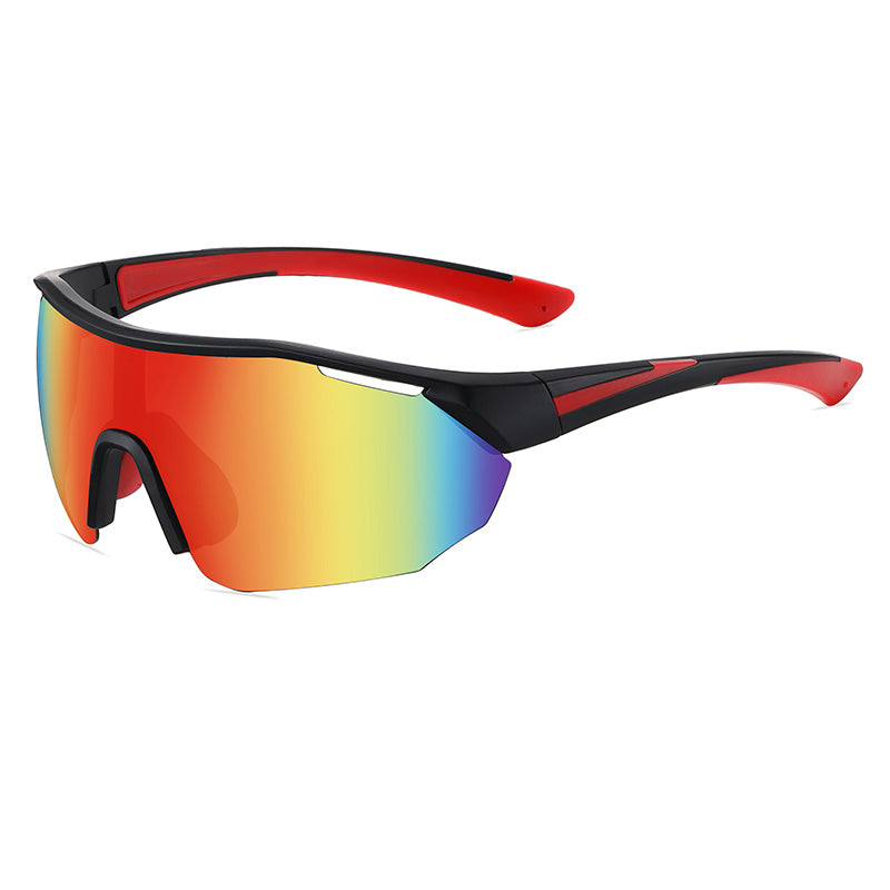 Half Rim Oversize Shield Polarized Sunglasses