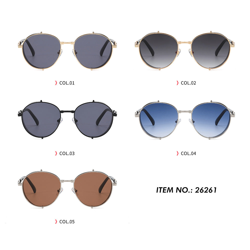 Round Metal Steampunk Sunglasses