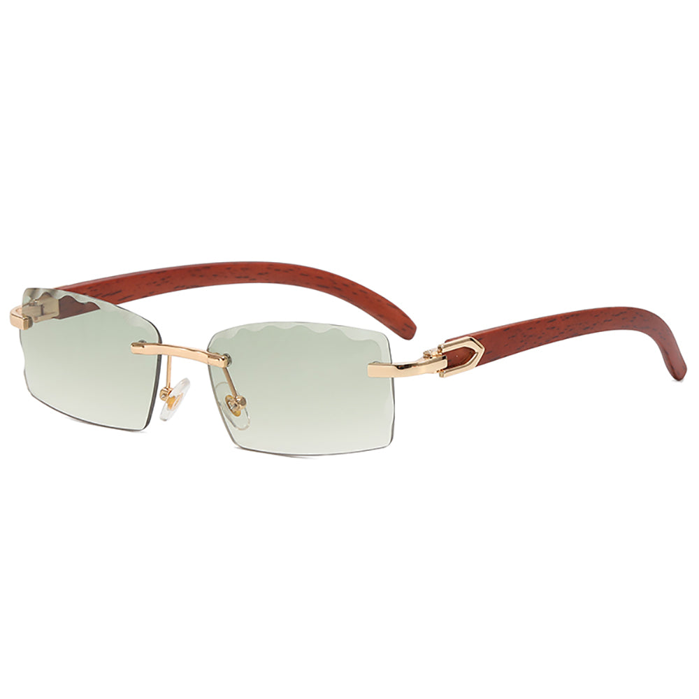 Retro Small Rectangle Rimless Sunglasses