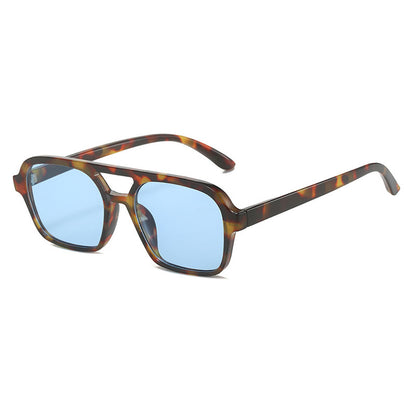 Retro Double Bridges Small Rectangle Sunglasses