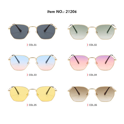 Retro Classic Women Square Metal Sunglasses
