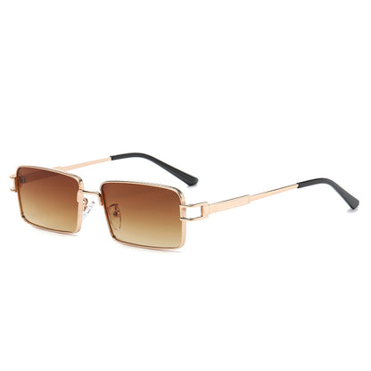 Rectangle Narrow Metal Frame INS Street Style Sunglasses