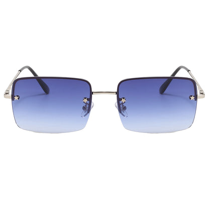 Retro Rectangle Rimless Gradient Outdoor Vacation Sunglasses