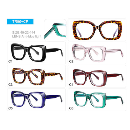 Women Square Cat Eye Computer Blue Light Blocking Glasses