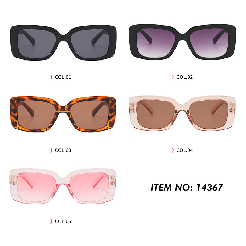 Retro Rectangle Chain Temple Sunglasses