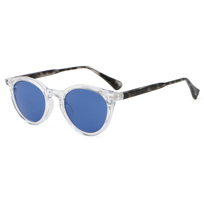 Retro Round Reinforced Wire-Core Temples Sunglasses