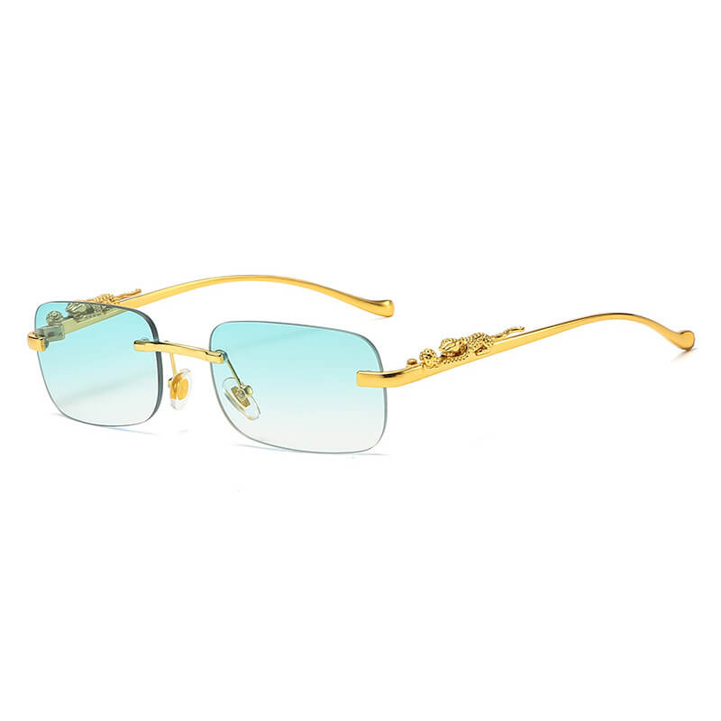 Cheetah Rectangle Rimless Sunglasses