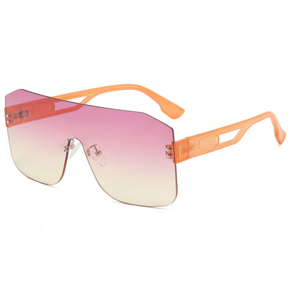 One Piece Tinted Lens UV400 Rimless Sunglasses