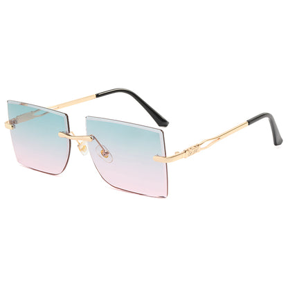 Women Rimless Square Sunglasses
