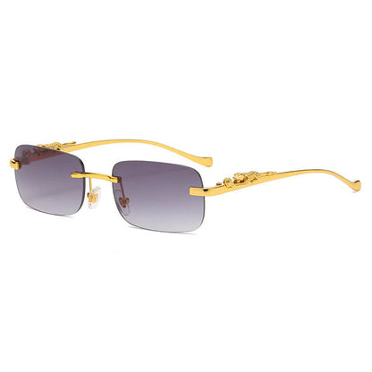 Cheetah Rectangle Rimless Sunglasses