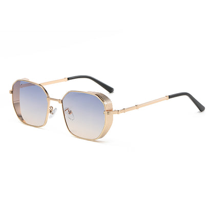 Steampunk Gradient Square Metal Shades Sunglasses