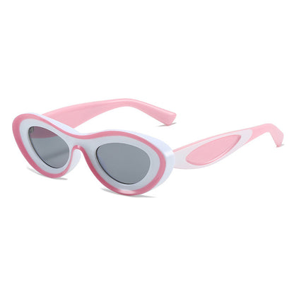 Cat Eye Small Oval Tinted Sunglasses