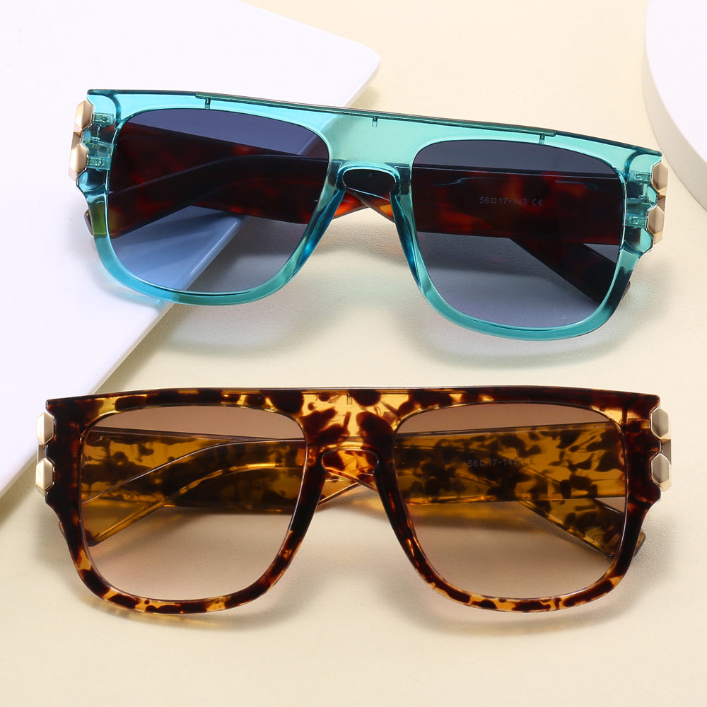 Oversized luxury Flat Top Square Shades Sunglasses