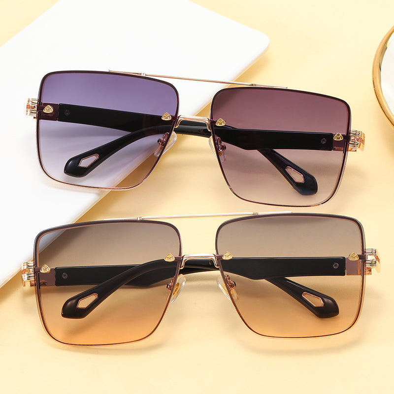 Metal Frame UV400 Gradient Men Shades Sunglasses