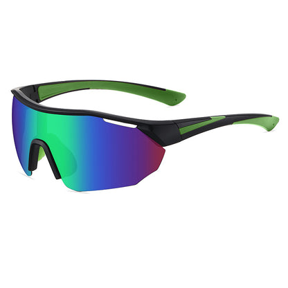 Half Rim Oversize Shield Polarized Sunglasses