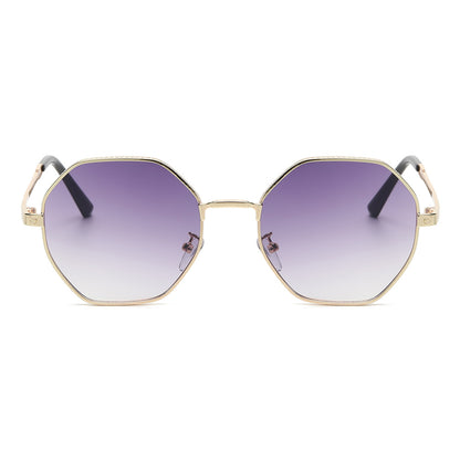 Retro Polygon Shades Metal Frame Sunglasses