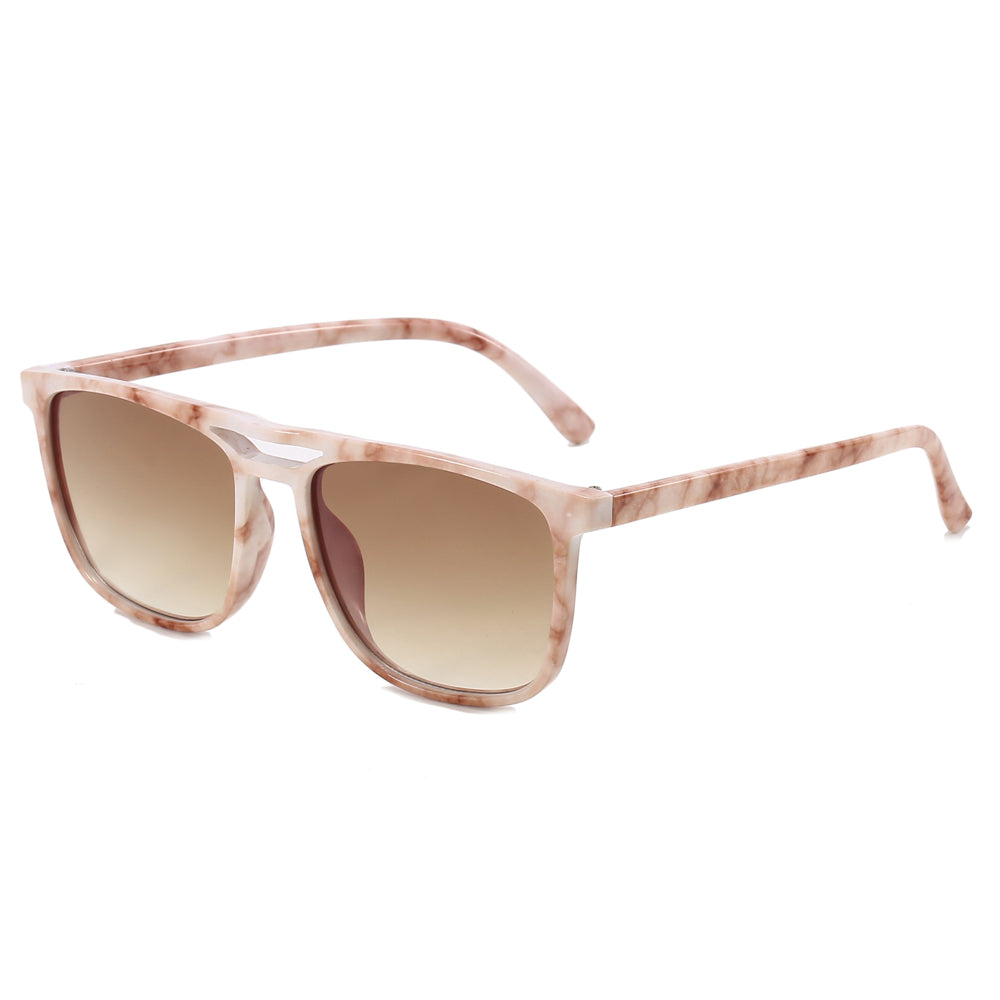 Double Bridge Flat Top Square Sunglasses