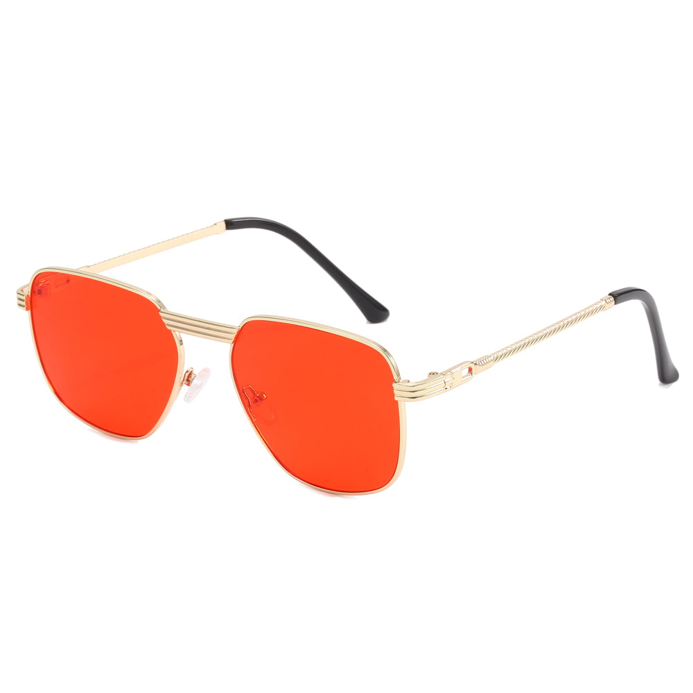 Retro Metal Frame Square UV400 Shades Sunglasses