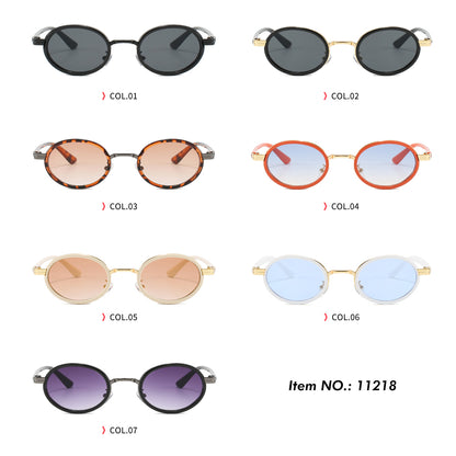 Women Retro Vintage Small Oval Tinted Shades Sunglasses