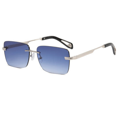 Rectangle Tinted Rimless Sunglasses