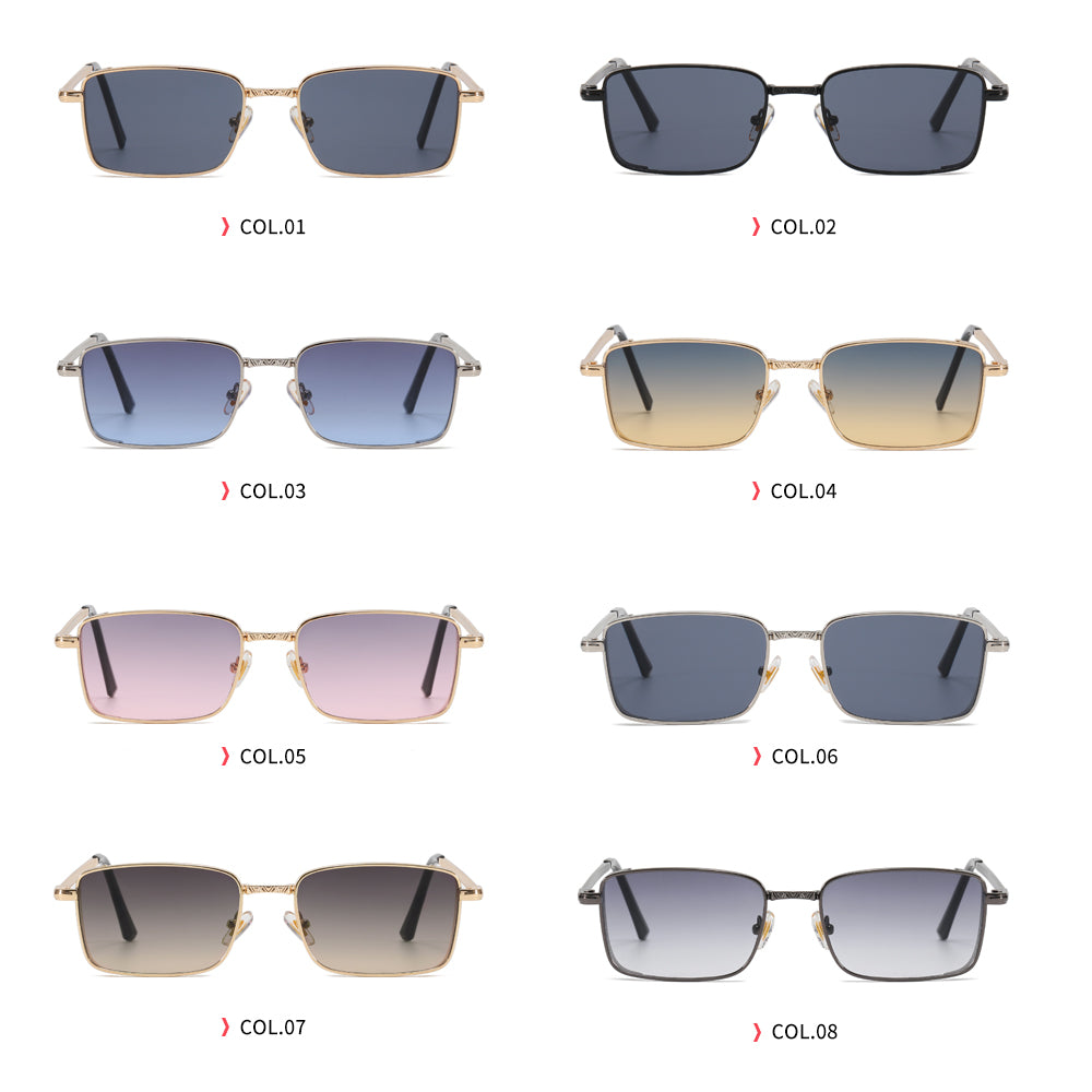 Rectangle Metal Frame Sunglasses