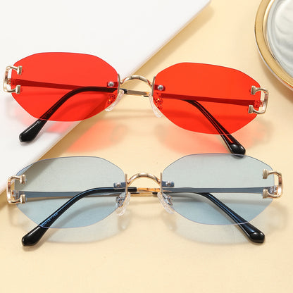 Oval Rimless Sunglasses