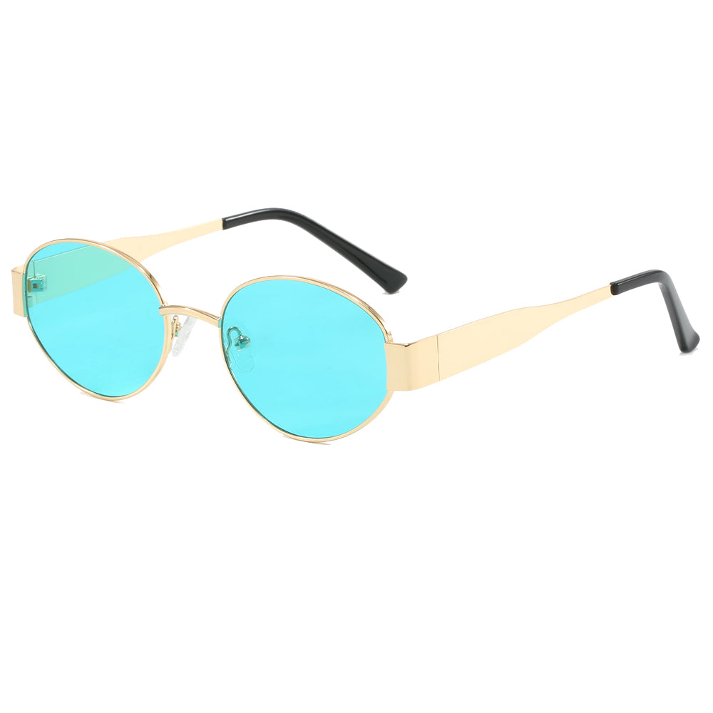 Retro Cat Eye Round Metal Steampunk Sunglasses