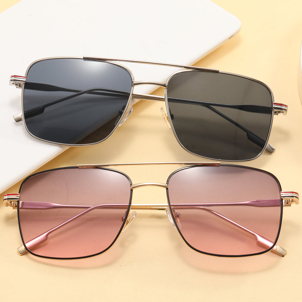 Fashion Metal Frame Gradient Shades Sunglasses