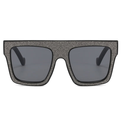 Rhinestone Flat Top Square Sunglasses