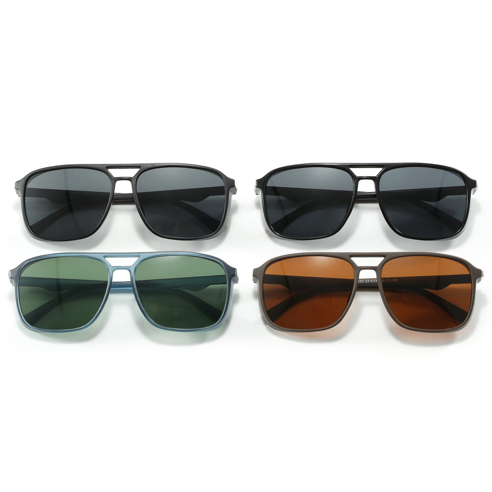 Classic Square Frame Flat Top Sport Polarized Sunglasses