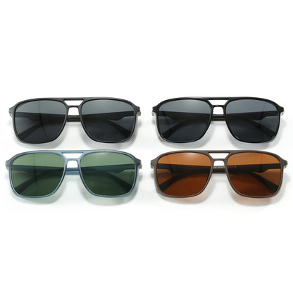Classic Square Frame Flat Top Sport Polarized Sunglasses