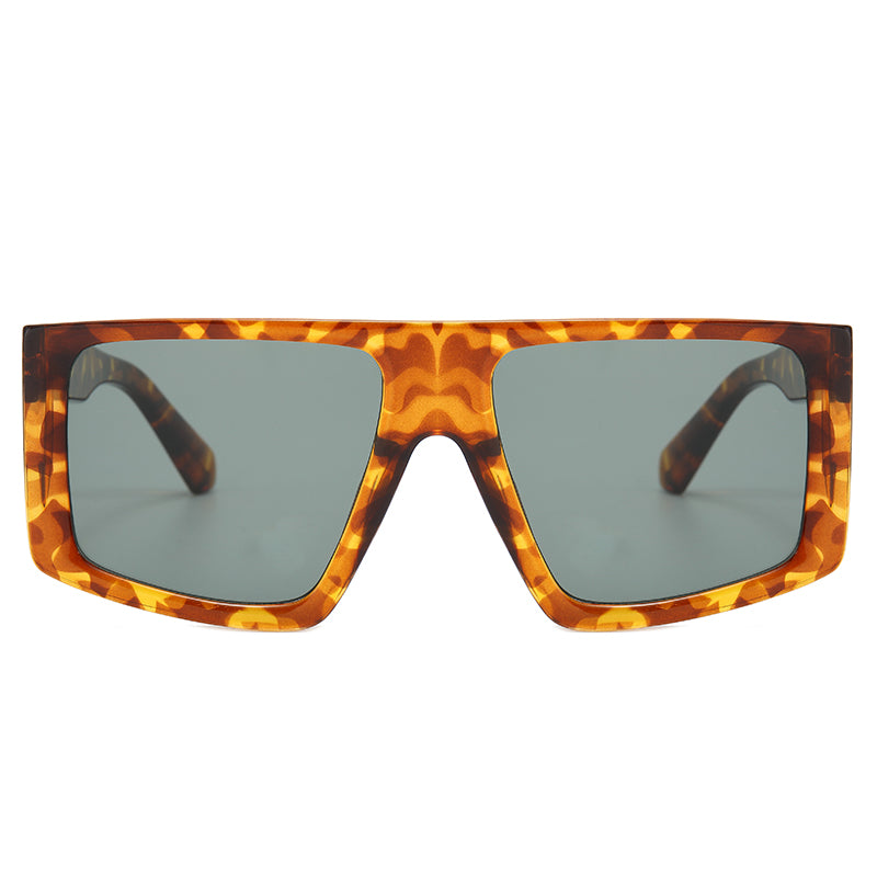 Oversized Flat Top Square Shades Sunglasses