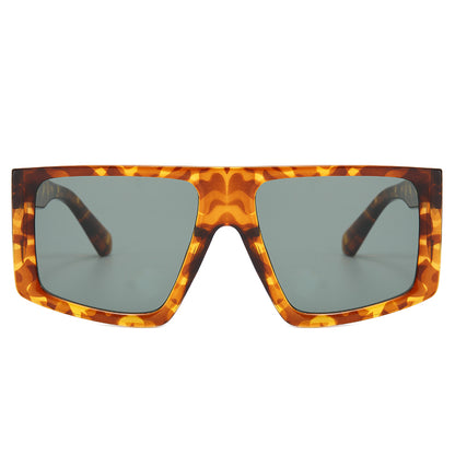 Oversized Flat Top Square Shades Sunglasses