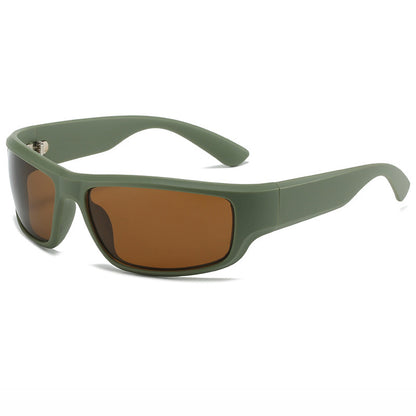Flat Top Square Sporty Wrap Around Sunglasses