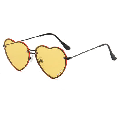 Heart Love Shades Metal Frame Sunglasses
